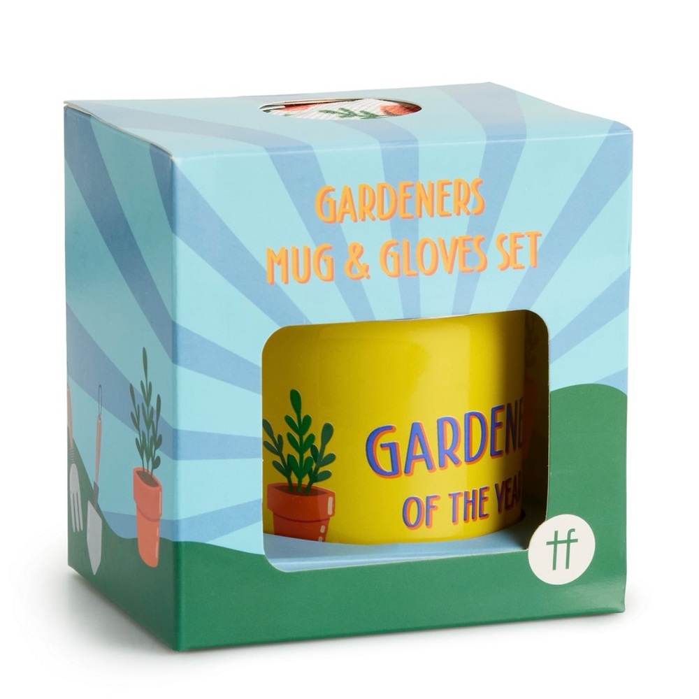 Gardener of the Year Enamel Mug & Gloves Set - NIB